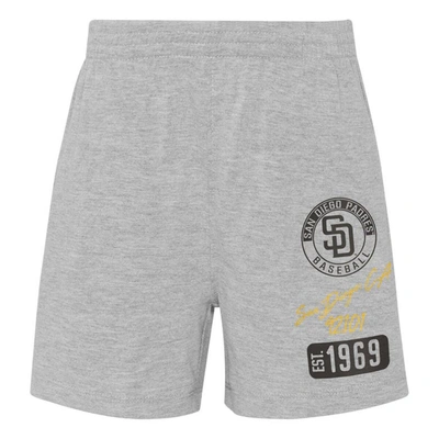 Shop Outerstuff Infant Gold/heather Gray San Diego Padres Ground Out Baller Raglan T-shirt And Shorts Set