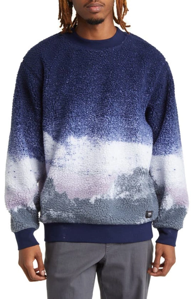 Shop Vans Overlook Fleece Sweatshirt In Dress Blues