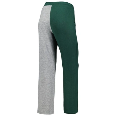Shop Zoozatz Green/gray Michigan State Spartans Colorblock Cozy Tri-blend Lounge Pants