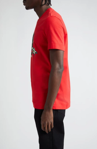 Shop Givenchy Dragon Slim Fit Cotton Graphic T-shirt In Red