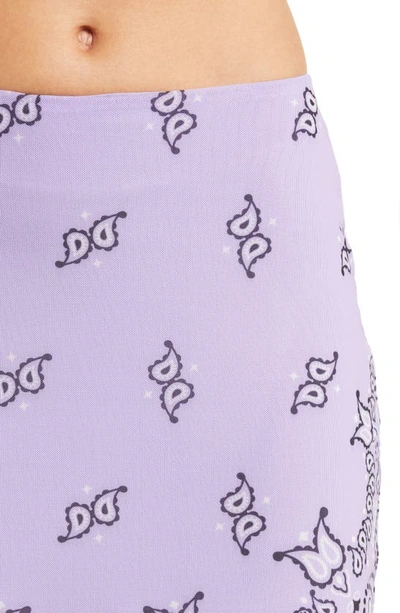 Shop Bella Dona Paisley Mesh Miniskirt In Lavender