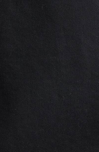 Shop Alexander Wang Crystal Logo Cuff Denim Trucker Jacket In Washed Black