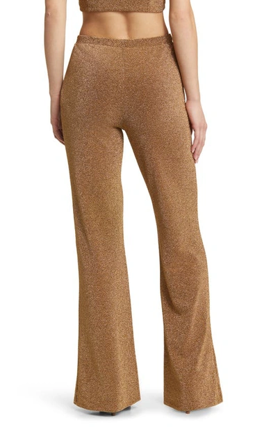 Shop Something New Nadia Metallic Knit Pants In Rich Gold