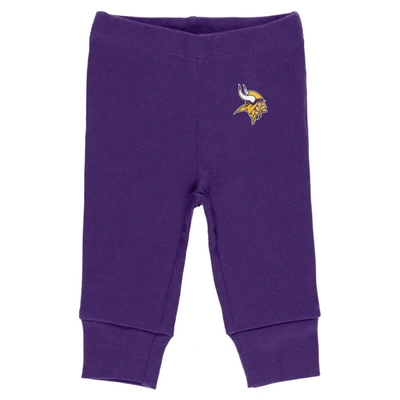 Shop Wear By Erin Andrews Newborn & Infant  Gray/purple/white Minnesota Vikings Three-piece Turn Me Around