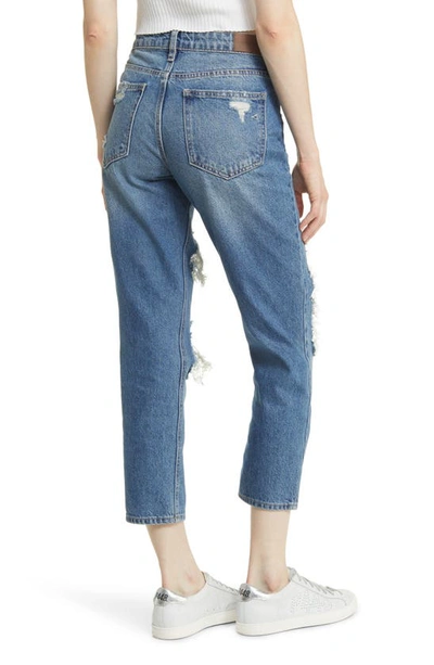 Hidden Jeans Destructed Ripped Boyfriend Jeans In Dark Wash