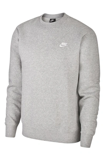 Shop Nike Club Crewneck Sweatshirt In D Gr H/white