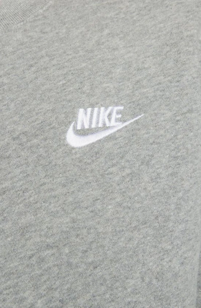 Shop Nike Club Crewneck Sweatshirt In D Gr H/white