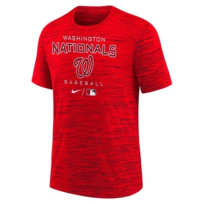 Shop Nike Youth  Red Washington Nationals Authentic Collection Practice Velocity Performance T-shirt