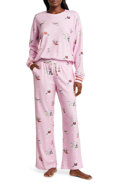Shop Pj Salvage Rescue Pups Print Peachy Pajamas In Pink Orchid