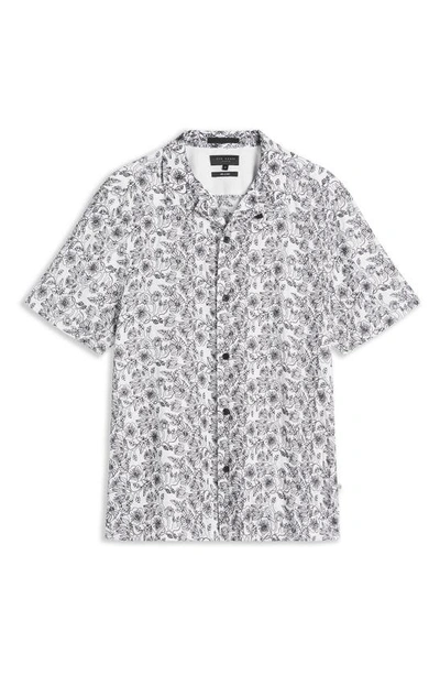Shop Ted Baker Mulben Floral Embroidered Camp Shirt In White