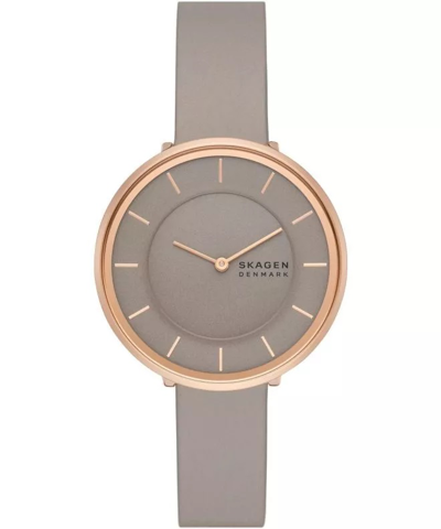 Shop Skagen Gitte Two-hand Quartz Greystone Dial Ladies Watch Skw3061 In Two Tone  / Gold Tone / Grey / Rose / Rose Gold Tone