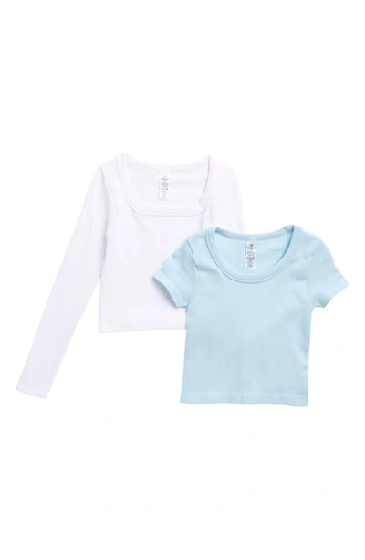 Shop 90 Degree By Reflex Kids' Assorted 2-pack Tops In Omphalodes/ White