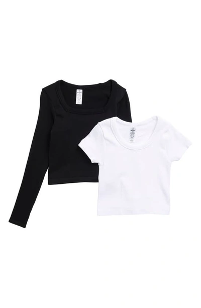 Shop 90 Degree By Reflex Kids' Assorted 2-pack Tops In White/ Black