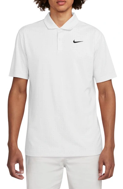 Shop Nike Core Novelty Dri-fit Polo In White/ Pure Platinum/ Black