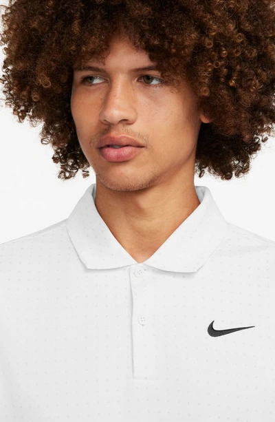 Shop Nike Core Novelty Dri-fit Polo In White/ Pure Platinum/ Black