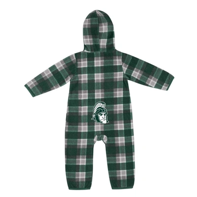 Shop Colosseum Infant  Green/gray Michigan State Spartans Farays Plaid Full-zip Hoodie Jumper