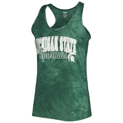 Concepts Sport Green Michigan State Spartans Billboard Tie-dye Tank And Shorts Sleep Set In Green