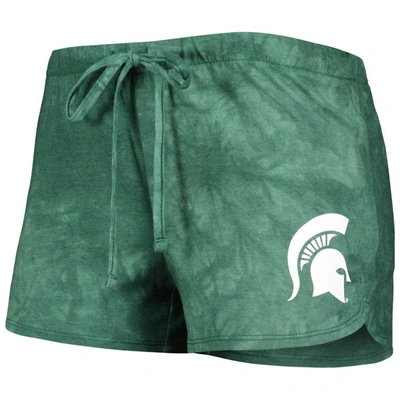 Concepts Sport Green Michigan State Spartans Billboard Tie-dye Tank And Shorts Sleep Set In Green