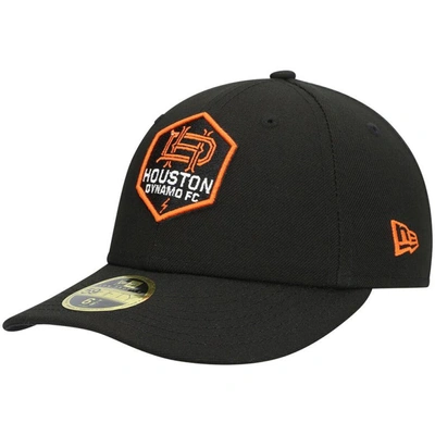 Shop New Era Black Houston Dynamo Fc Primary Logo Low Profile 59fifty Fitted Hat