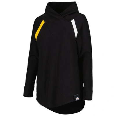 Shop Kiya Tomlin Black Pittsburgh Steelers Tri-blend Raglan Pullover Sweatshirt