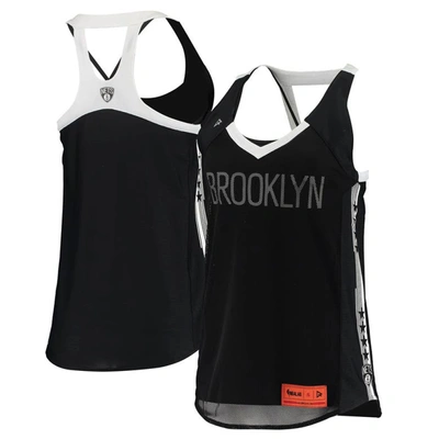 Shop Qore Black Brooklyn Nets Dual Team Tank Top