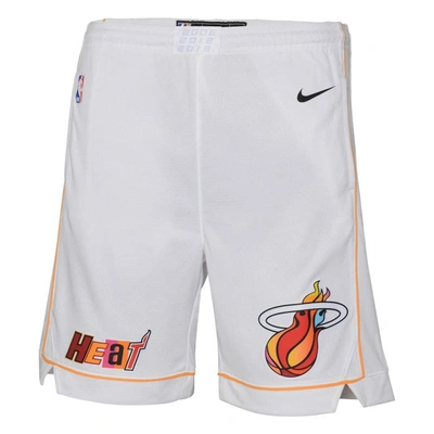 Shop Jordan Brand Youth  White Miami Heat 2022/23 City Edition Swingman Shorts