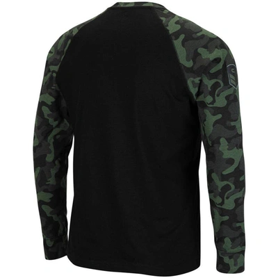 Shop Colosseum Black Nebraska Huskers Oht Military Appreciation Camo Raglan Long Sleeve T-shirt
