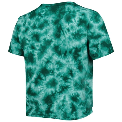 Shop Zoozatz Green Michigan State Spartans Cloud-dye Cropped T-shirt