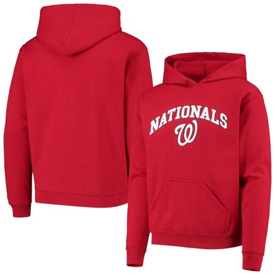 Shop Stitches Youth  Red Washington Nationals Pullover Fleece Hoodie