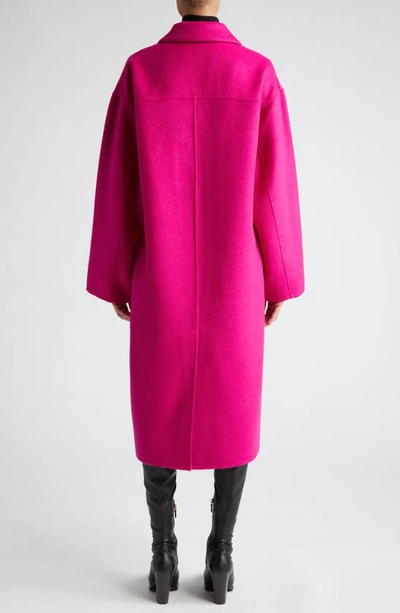 Shop Stand Studio Cristobal Wool Blend Coat In Deep Fuchsia
