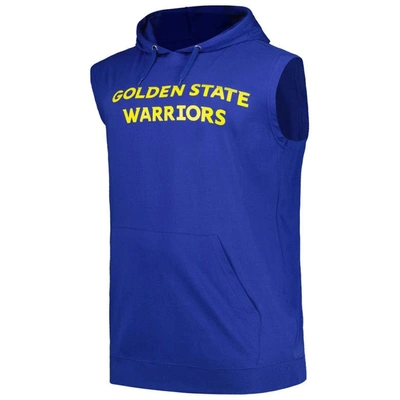 Shop Fanatics Branded Royal Golden State Warriors Big & Tall Jersey Muscle Pullover Hoodie