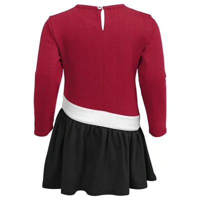 Shop Outerstuff Girls Preschool Cardinal/black Arizona Cardinals Heart To Heart Jersey Dress