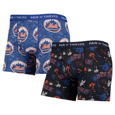 Shop Pair Of Thieves Black/royal New York Mets Super Fit 2-pack Boxer Briefs Set