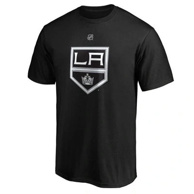 Shop Fanatics Branded Quinton Byfield Black Los Angeles Kings Authentic Stack Name & Number T-shirt