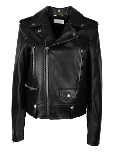 Shop Saint Laurent Moto Jacket Clothing In Black
