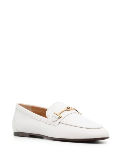 Tod's Leather Loafers In White