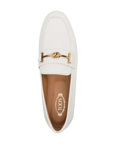 Tod's Leather Loafers In White