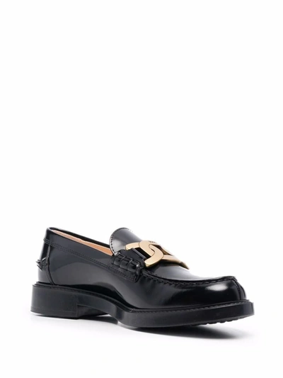 Tod's Tods Lthr Chnky T Logo Loafer In Black