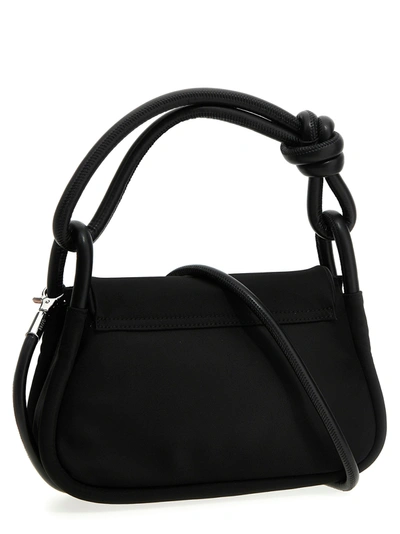 Shop Ganni Knot Flap Over Shoulder Bag Shoulder Bags Black