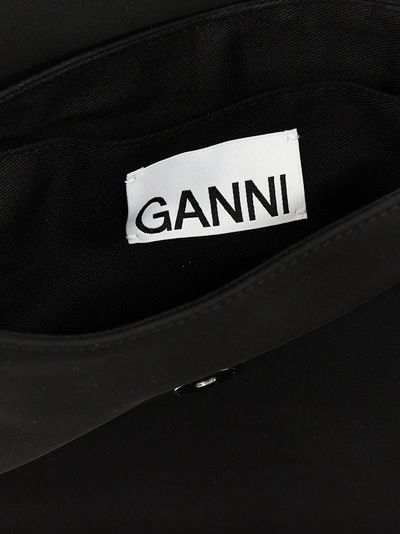 Shop Ganni Knot Flap Over Shoulder Bag Shoulder Bags Black