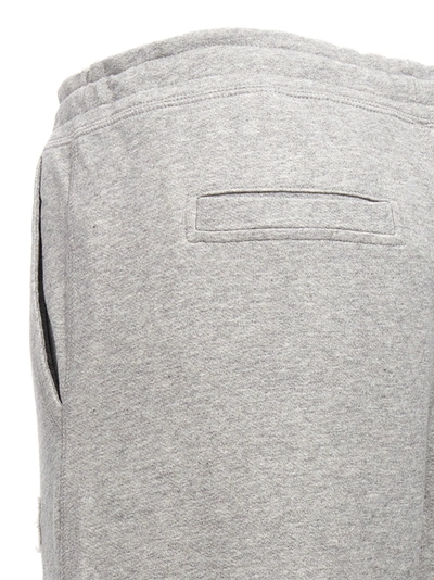 Shop Ganni Logo Embroidered Joggers Pants Gray