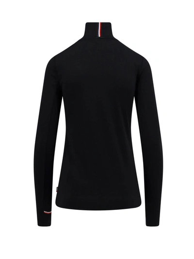 Shop Moncler Stretch Nylon Sweatshirt With Tricolor Profiles