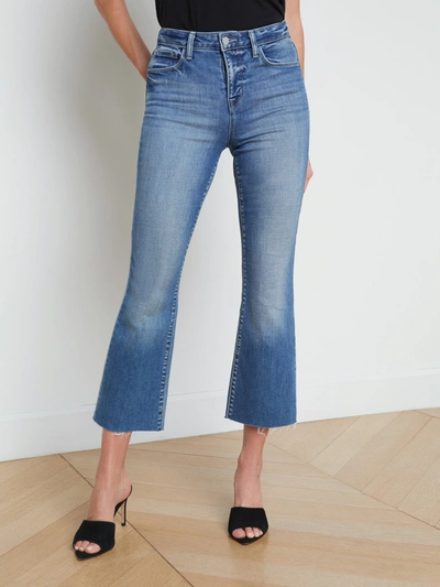 Shop L Agence Kendra Cropped Flare Jean In Laguna