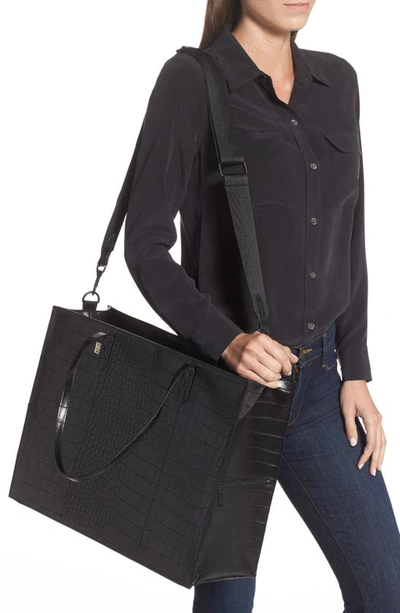 Shop Beis The Work Tote In Black Croc