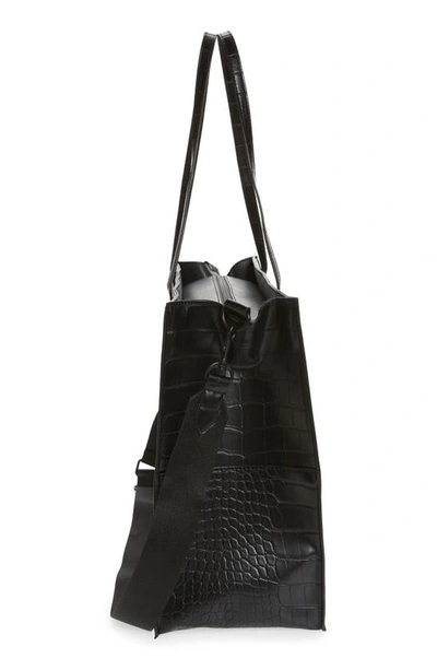 Shop Beis The Work Tote In Black Croc