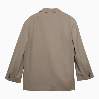 Shop Acne Studios Beige Single-breasted Jacket In Wool Blend Women In Brown