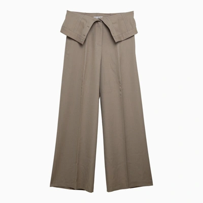 Shop Acne Studios Beige Wool Blend Wide Trousers Women In Brown