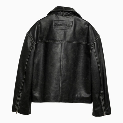 Shop Acne Studios Black Leather Biker Jacket Women