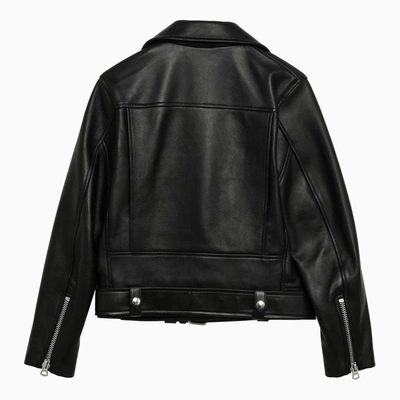 Shop Acne Studios Black Leather Biker Jacket Women
