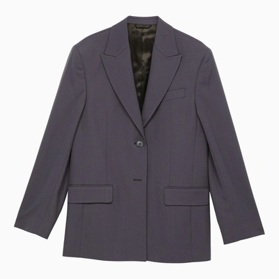 Shop Acne Studios Blue Single-breasted Jacket In Wool Blend Women